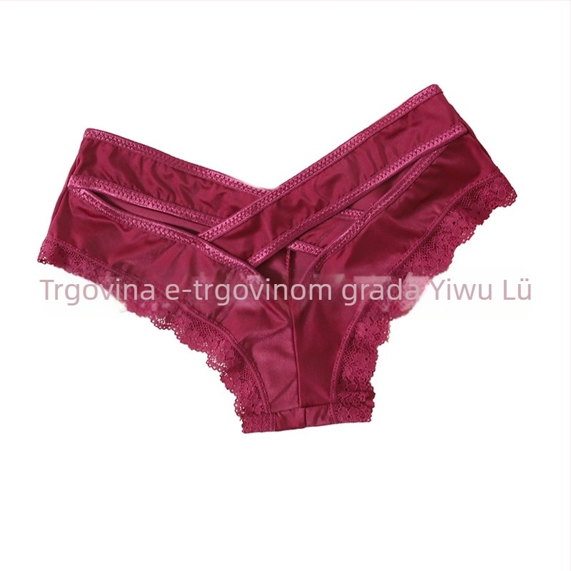Ženski sexy gaćice s niskim strukom od ice silk, s čipkastim rubom i dizajnom maskiranog Supermana