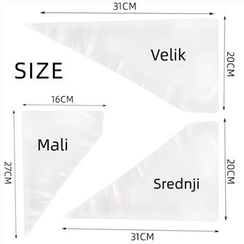 Jednokratne vrećice za ukrašavanje, velike, srednje i male veličine, prazne vrećice za ukrašavanje