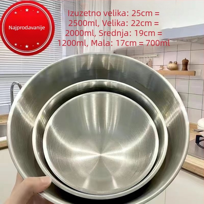 Nerđajuće čelične zdjele u korejskom stilu za salate, hladne rezance, rižna jela, juhe, ramen, tjesteninu i malatang