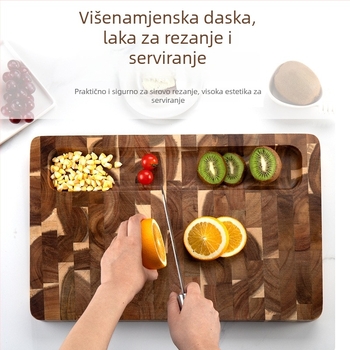 Daska za rezanje od akacije, masivno drvo, antibakterijska, za kuhinju
