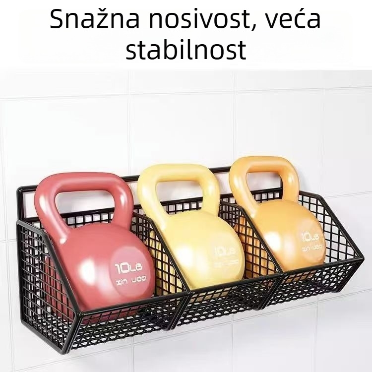 Stalak od kovano željeza za pohranu luka, đumbira i češnjaka, zidni, bez bušenja, kuhinjski organizator