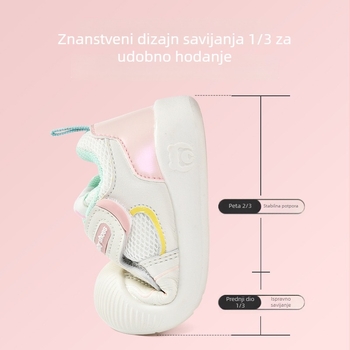 Prozračne tenisice za bebe i malu djecu, mekani nesklizavajući potplat, mrežasti gornji dio, nizak profil, sladak crtani uzorak, 0–3 godine