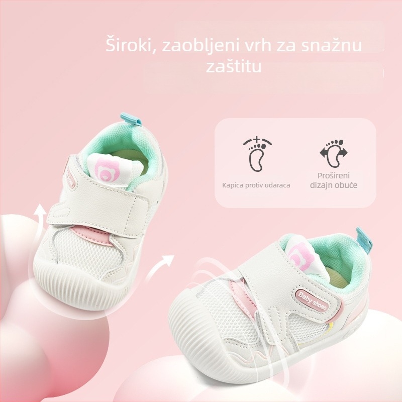 Prozračne tenisice za bebe i malu djecu, mekani nesklizavajući potplat, mrežasti gornji dio, nizak profil, sladak crtani uzorak, 0–3 godine