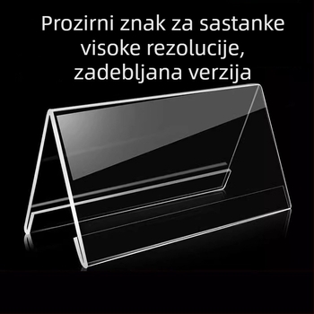 Akrilni držač imena s V-oblikom, trokutasti stalak za konferencije, stolni prikaz