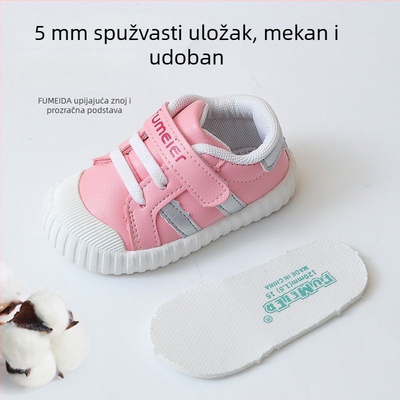 Dječje tenisice za hodanje, slatke cipele za bebe 0–2 godine, otporne na klizanje, mekana potplata, unisex, Velcro zatvarač