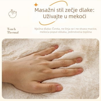 Zimska debela pliš jastučnica za kauč, krem boje, doily stil, protuklizni navlaka za kauč
