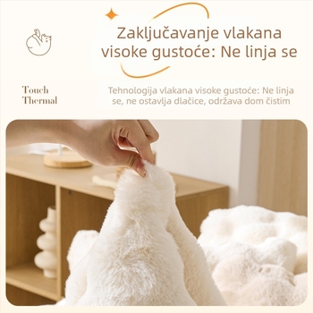 Zimska debela pliš jastučnica za kauč, krem boje, doily stil, protuklizni navlaka za kauč