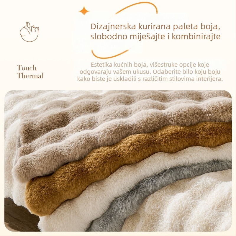 Zimska debela pliš jastučnica za kauč, krem boje, doily stil, protuklizni navlaka za kauč
