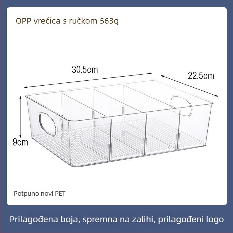 Prozirna stolna kutija za pohranu s poklopcem za vrećice čaja i kavu, otporna na prašinu, s pregradama