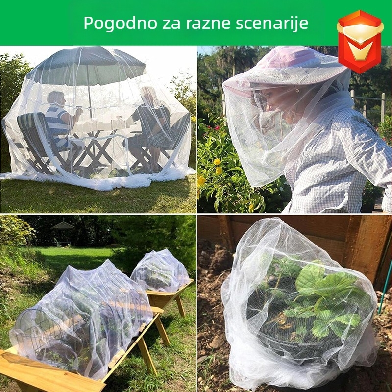 Mreža protiv insekata visoke gustoće s 80 očiju, debela i može se rezati, za poljoprivredno povrće; štiti usjeve od štetnika i ptica.