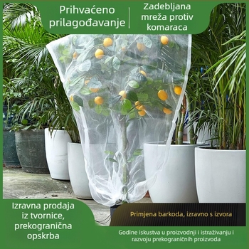 Mreža protiv insekata s vezicom i zatvaračem za plastenike, voće i vrt