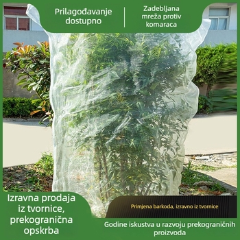 Mreža protiv insekata s vezicom i zatvaračem za plastenike, voće i vrt