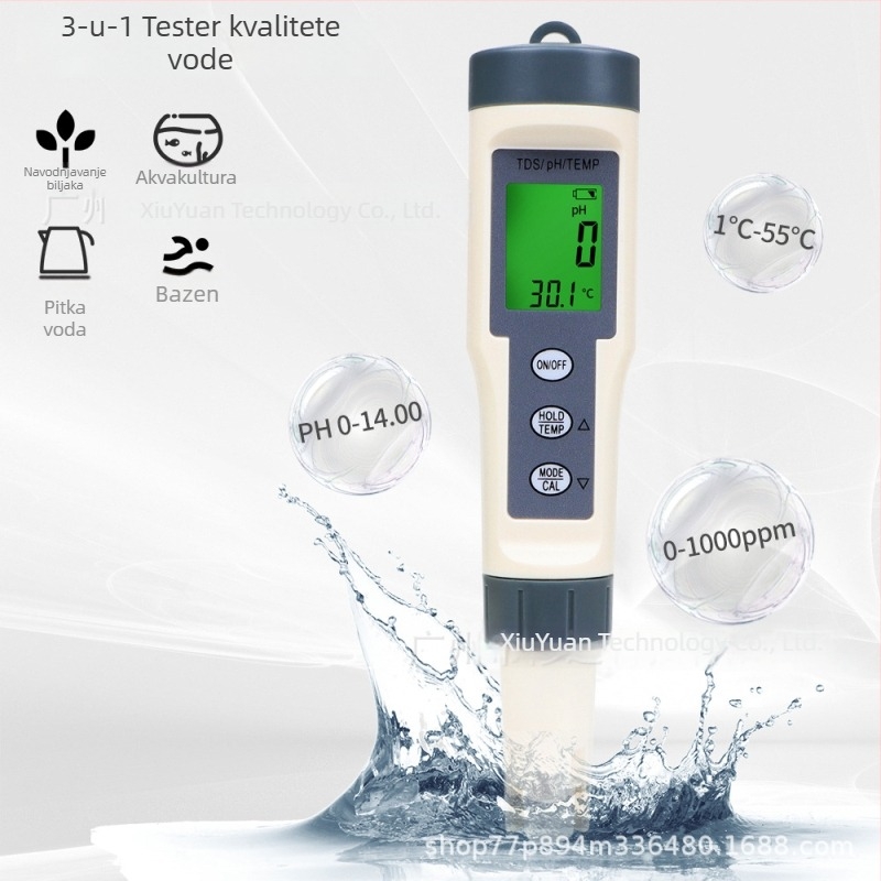 EZ9901 3-u-1 tester kvalitete vode: TDS/pH/temperatura s pozadinskim osvjetljenjem