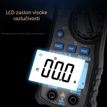 Klemni multimetar visoke preciznosti, automatski način rada, zaštita od opeklina, inteligentni klip, identifikacija živog vodila, digitalni zaslon, univerzalni multimetar