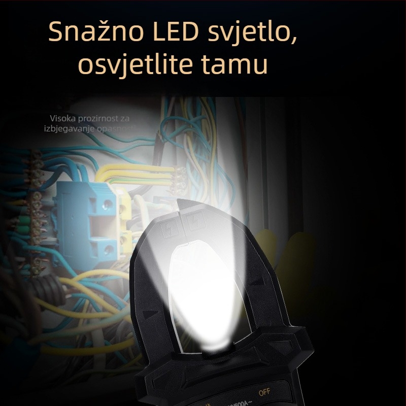 Klemni multimetar visoke preciznosti, automatski način rada, zaštita od opeklina, inteligentni klip, identifikacija živog vodila, digitalni zaslon, univerzalni multimetar