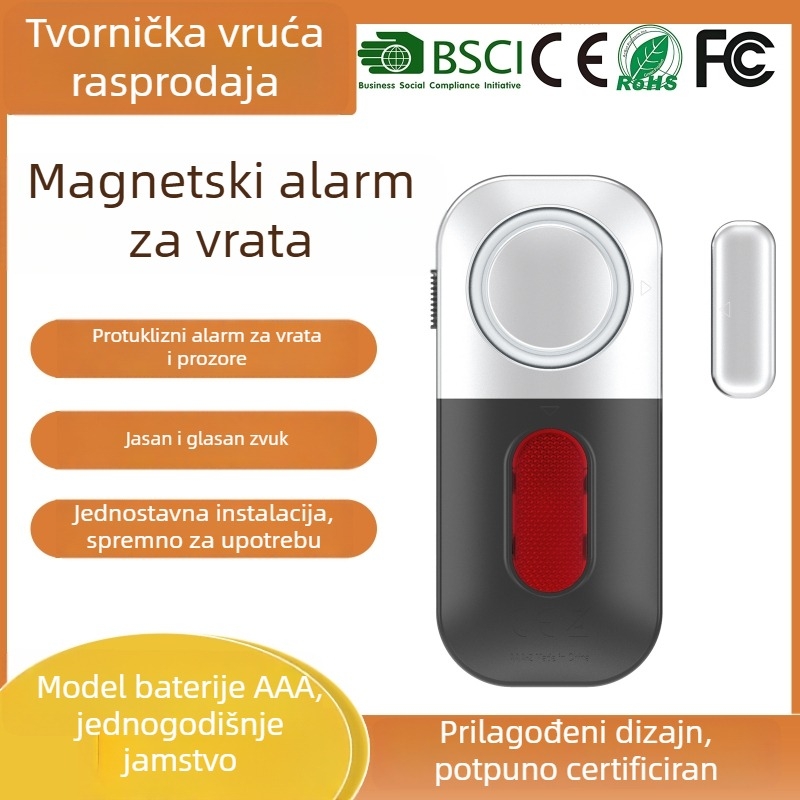 Bežični alarm za vrata i prozore s magnetskim senzorom, 130 dB, kućna upotreba, model MSA-826