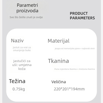 Jastuk za vrat od memorijske pjene u obliku U, za putovanja, podrška vrata i masaža vrata