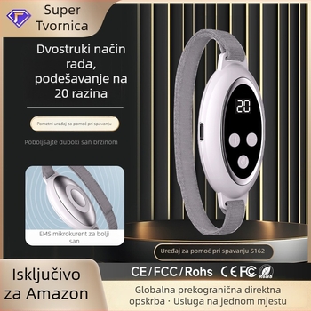 Magitech prijenosno ručno uređaj za san s EMS pulsom, bijelim šumom, tajmingom i glazbom — digitalni zaslon, ugrađena baterija