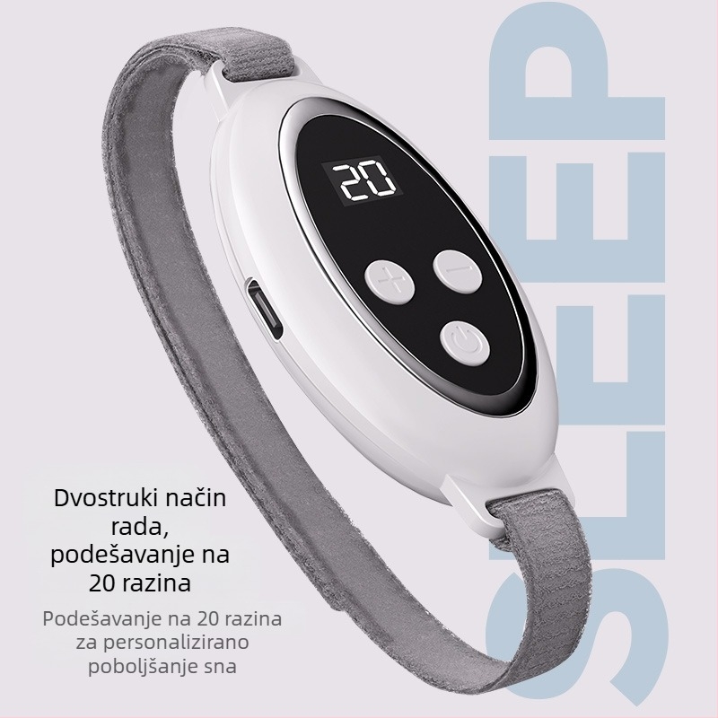 Magitech prijenosno ručno uređaj za san s EMS pulsom, bijelim šumom, tajmingom i glazbom — digitalni zaslon, ugrađena baterija