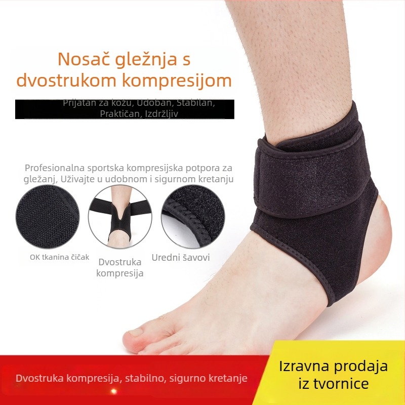Prozračna zaštita gležnja za sport, pogodna za trčanje, košarku i nogomet, podržava stabilizaciju i zaštitu od uganuća
