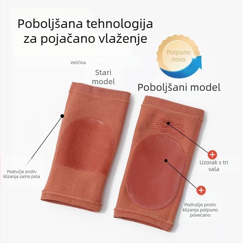 Unaprijeđeni gel zaštitnik pete s protukliznim učinkom, mekane zaštitne čarape za petu, unisex, pola duljine