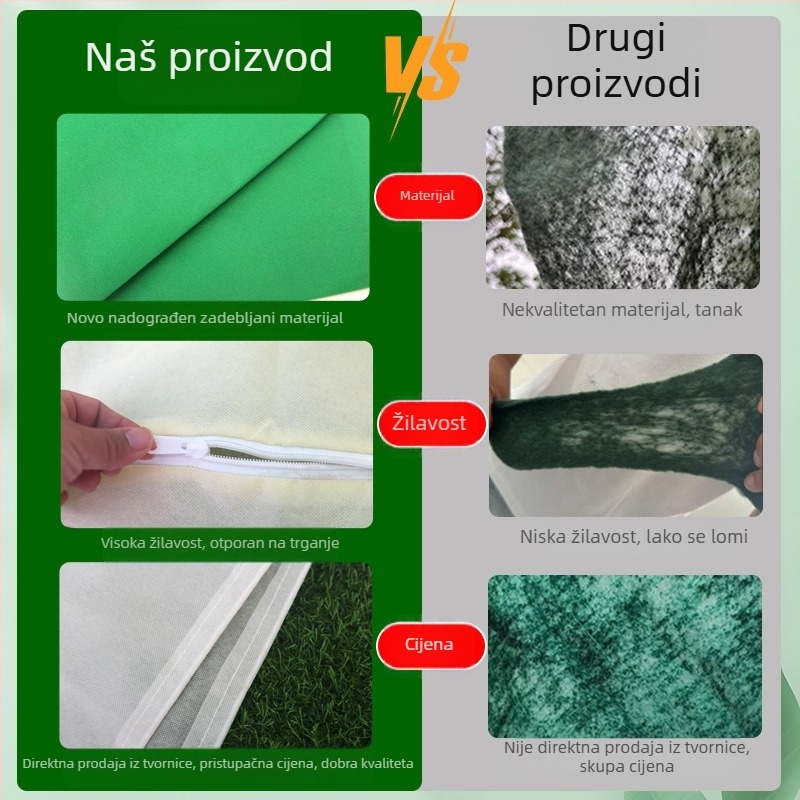 Netkano zaštitno pokrivalo za biljke za zimsku zaštitu u lončanicama i vrtu