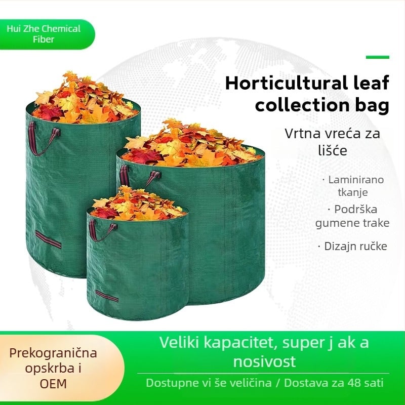 Vertikalna vreća za prikupljanje lišća i vrtnih otpadaka, velika kapaciteta, PP premaz, vodootporna
