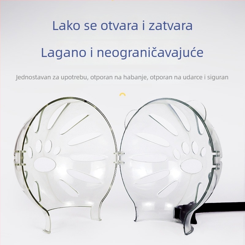 Prozirna plastična maska za mačke i pse, zaštita od ugriza, za vanjsku upotrebu