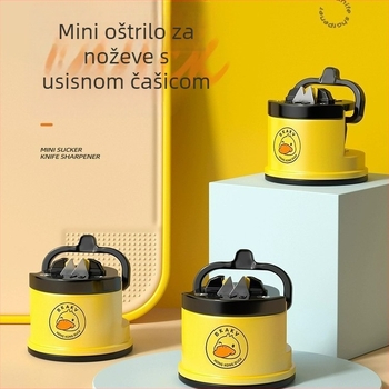 Little Yellow Duck Kućni kamen za oštrenje noževa – Brzi ostrivač s mini usisnom čašom za kuhinjske nože