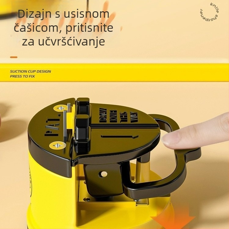 Little Yellow Duck Kućni kamen za oštrenje noževa – Brzi ostrivač s mini usisnom čašom za kuhinjske nože