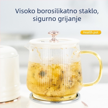 Zdravstvena posuda s integriranim kuhanjem i infuzijom čaja, stakleno tijelo 600 ml, dodirno upravljanje, kutija za poklon