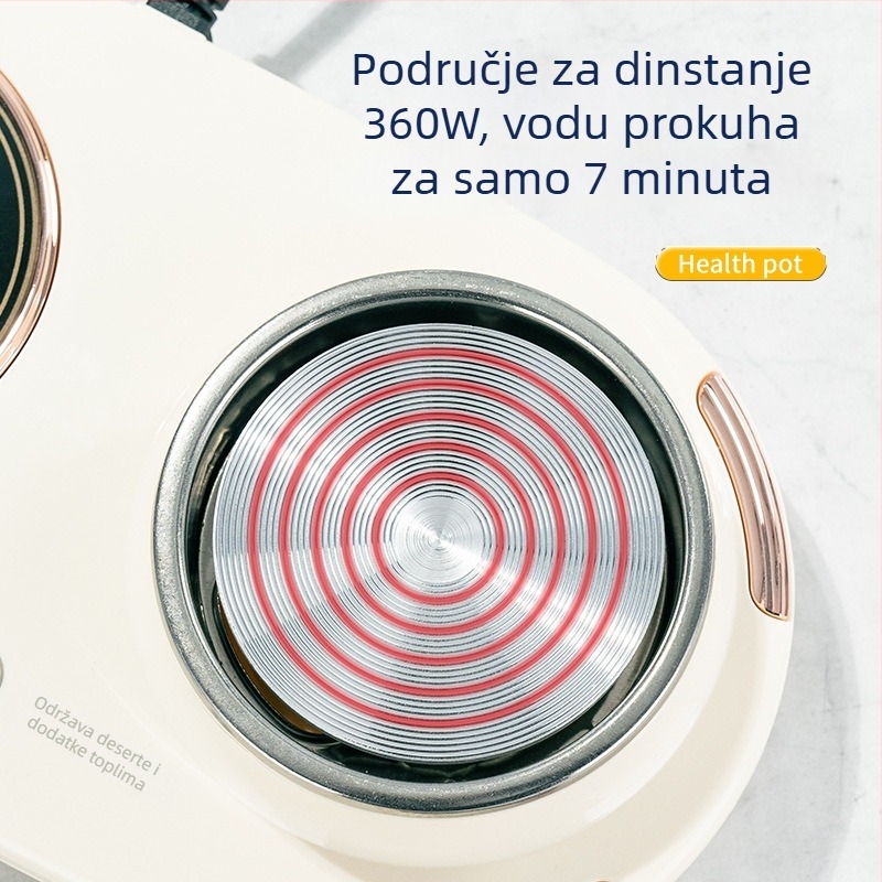 Zdravstvena posuda s integriranim kuhanjem i infuzijom čaja, stakleno tijelo 600 ml, dodirno upravljanje, kutija za poklon