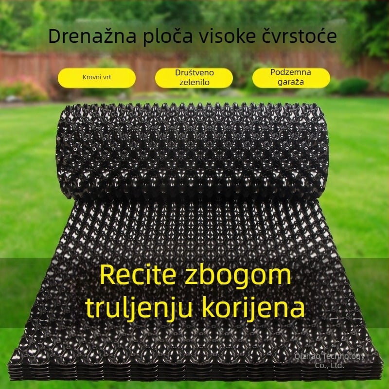 Drenažna ploča za krovne vrtove za uzgoj povrća, ploča za skladištenje vode za zelenu površinu na krovu, filtrirajuća ploča, dvostrana barijera za korijenje, kontrola korijenja