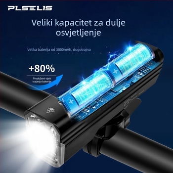 PLSELIS ultra-lagano prednje svjetlo za bicikl s Type-C punjenjem, vodootporno