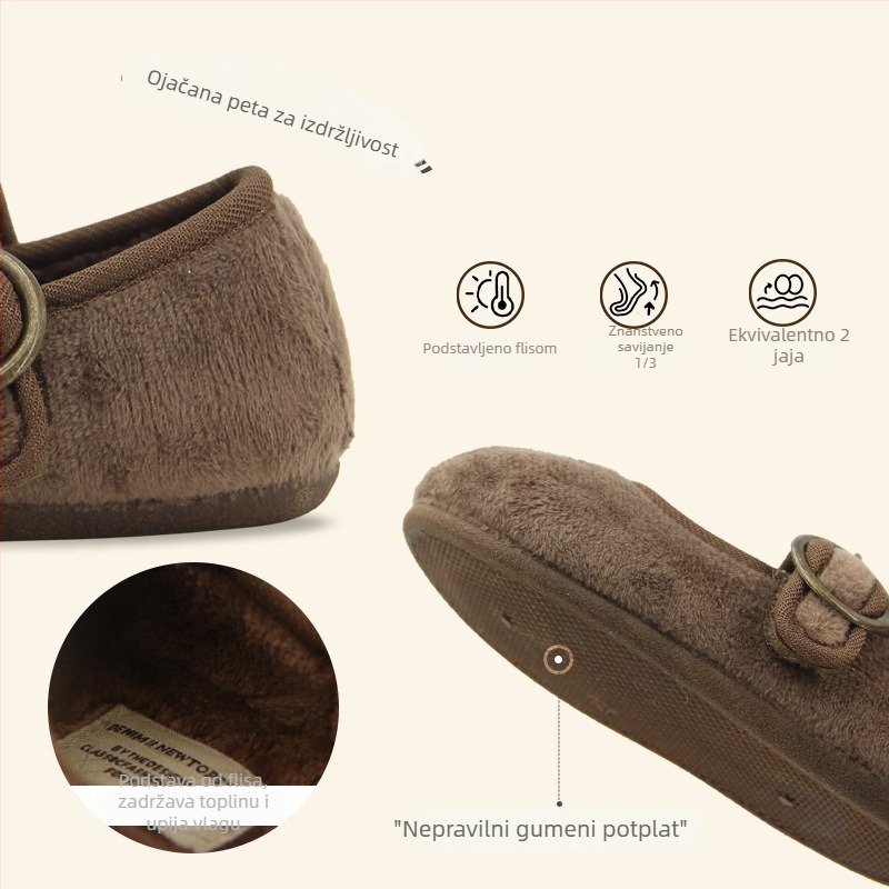 Topstar dječje plišane loaferice za jesen-zimu, za dječake i djevojčice, s mekanom podstavom i Velcro zatvaračem