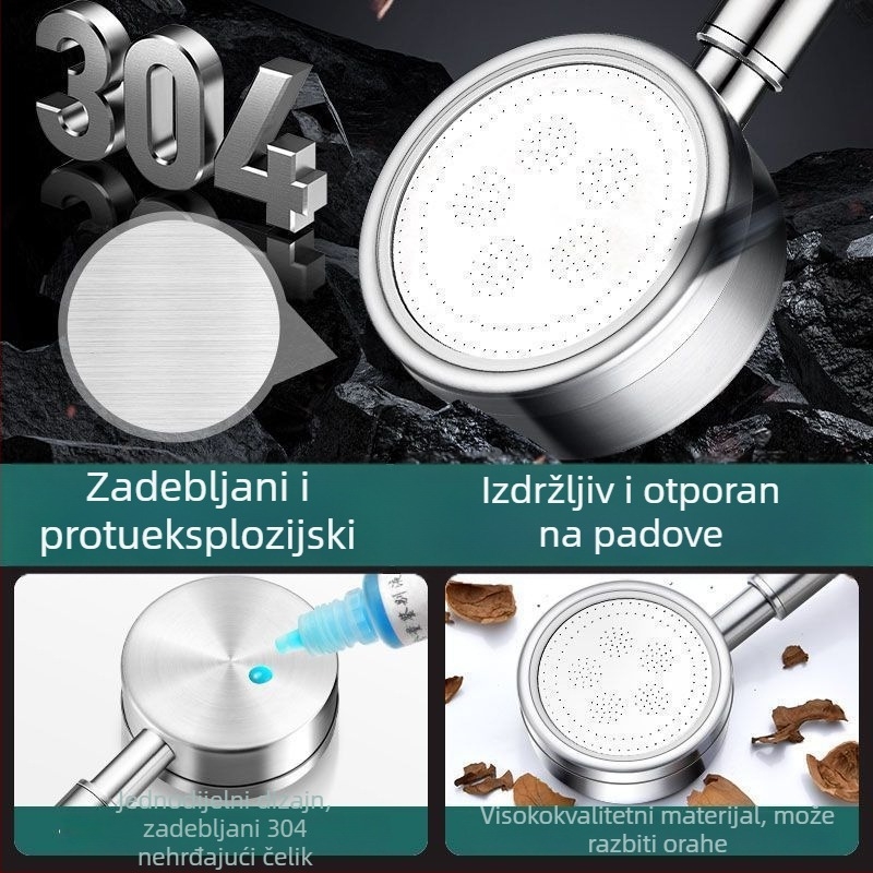 SUS304 nehrđajući čelik tlačna tuš glava s grijačem za kupaonicu