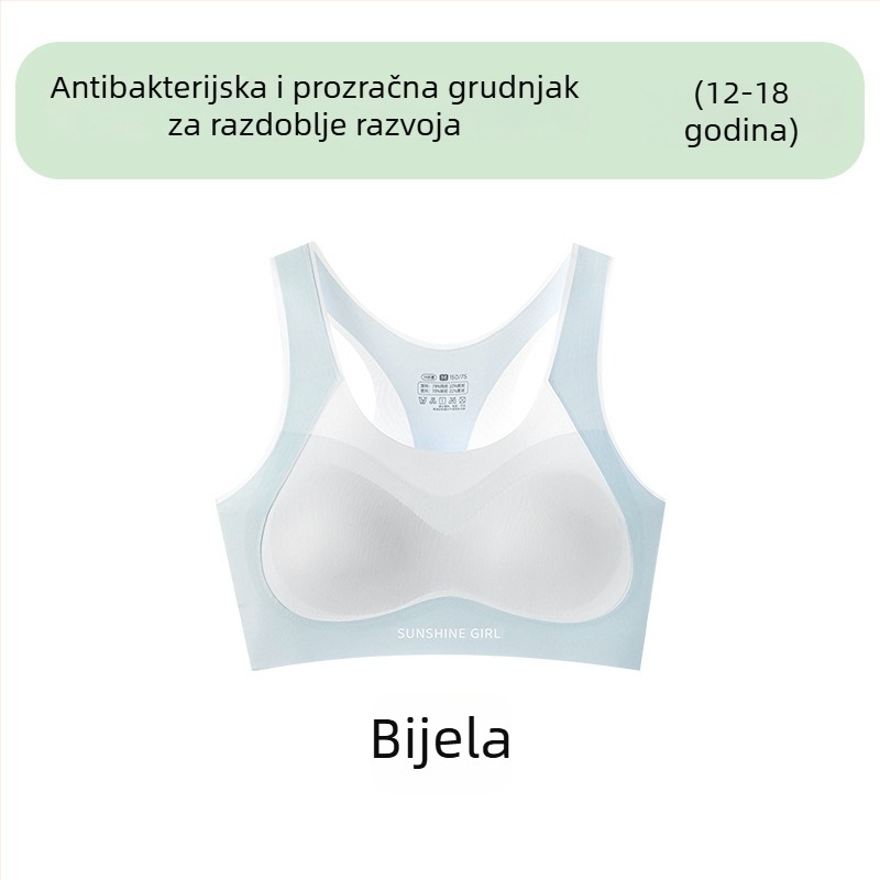 7A antibakterijski bezšivni djevojački donji veš, grudnjak i sportski top za podizanje i korekciju, 12–18 godina