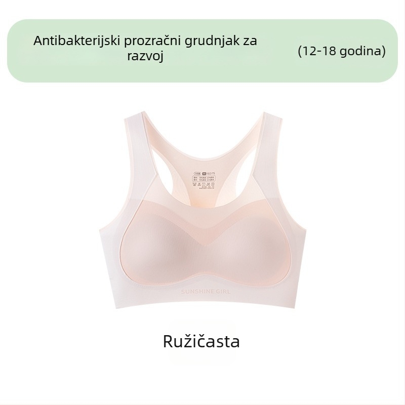 7A antibakterijski bezšivni djevojački donji veš, grudnjak i sportski top za podizanje i korekciju, 12–18 godina