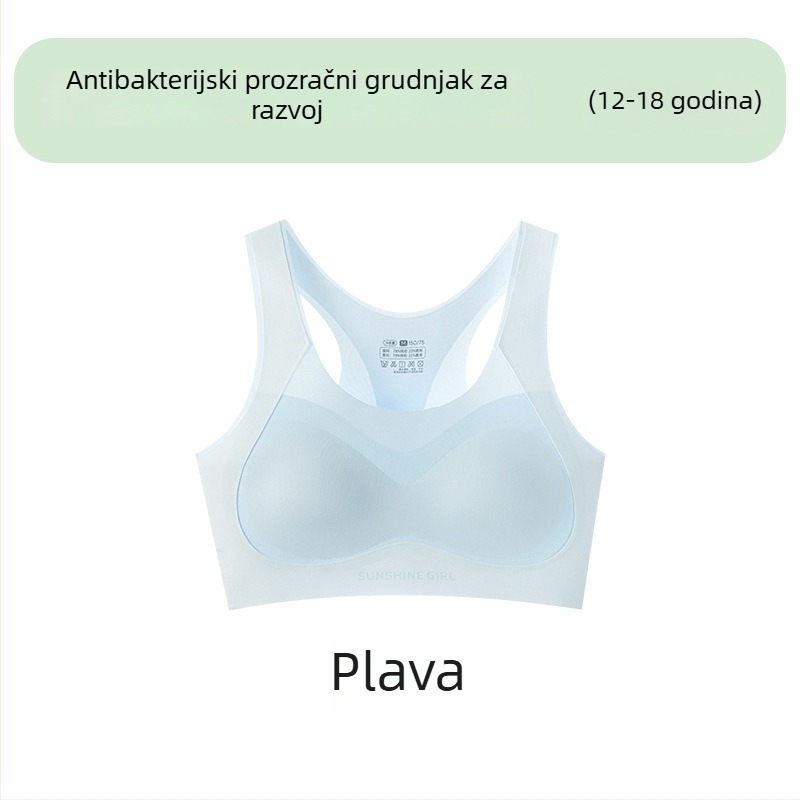 7A antibakterijski bezšivni djevojački donji veš, grudnjak i sportski top za podizanje i korekciju, 12–18 godina