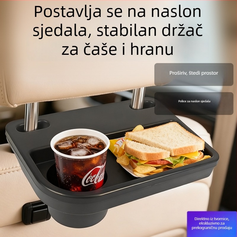 Držač za čaše na stražnjem dijelu automobila s ladicom za pohranu, višenamjenski držač napitka