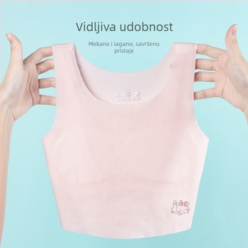 Modalni grudnjak za djevojčice, vest stil, puna košarica, debeli oblikovani košarica, bez čeličnih žica, dvostruke naramenice, prozračan i udoban