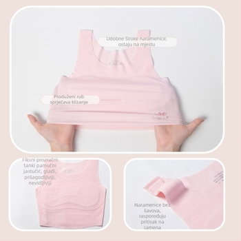 Modalni grudnjak za djevojčice, vest stil, puna košarica, debeli oblikovani košarica, bez čeličnih žica, dvostruke naramenice, prozračan i udoban