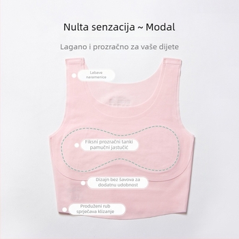Modalni grudnjak za djevojčice, vest stil, puna košarica, debeli oblikovani košarica, bez čeličnih žica, dvostruke naramenice, prozračan i udoban