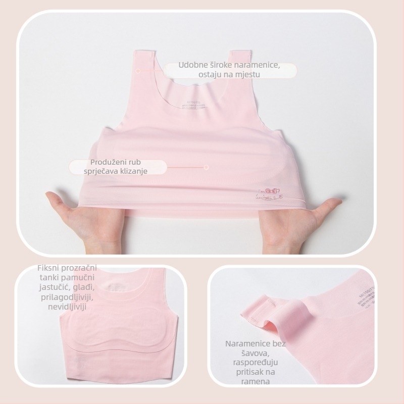 Modalni grudnjak za djevojčice, vest stil, puna košarica, debeli oblikovani košarica, bez čeličnih žica, dvostruke naramenice, prozračan i udoban