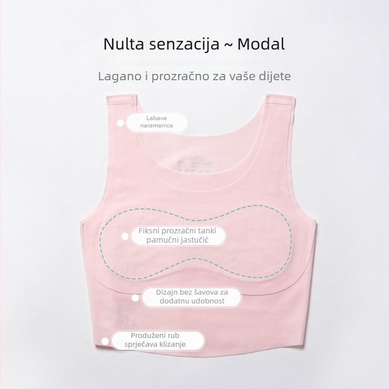 Modalni grudnjak za djevojčice, vest stil, puna košarica, debeli oblikovani košarica, bez čeličnih žica, dvostruke naramenice, prozračan i udoban