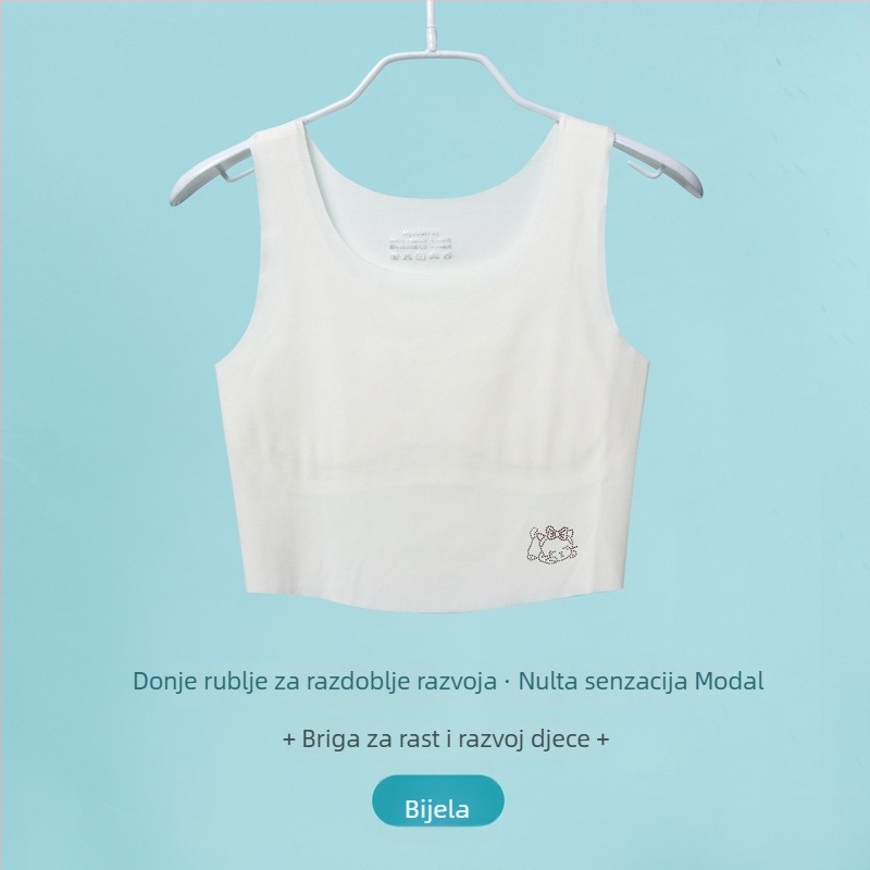 Modalni grudnjak za djevojčice, vest stil, puna košarica, debeli oblikovani košarica, bez čeličnih žica, dvostruke naramenice, prozračan i udoban