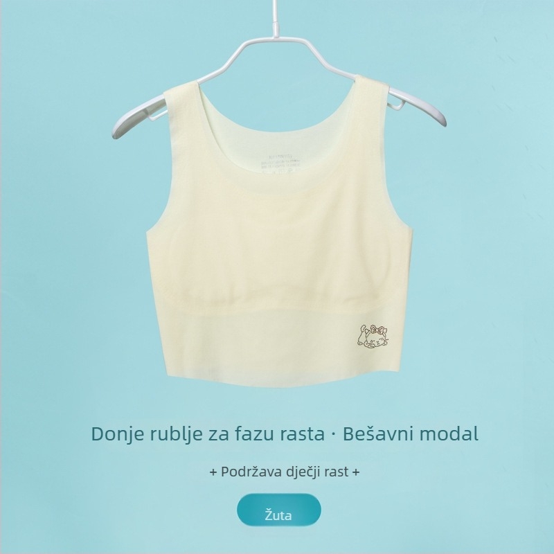 Modalni grudnjak za djevojčice, vest stil, puna košarica, debeli oblikovani košarica, bez čeličnih žica, dvostruke naramenice, prozračan i udoban