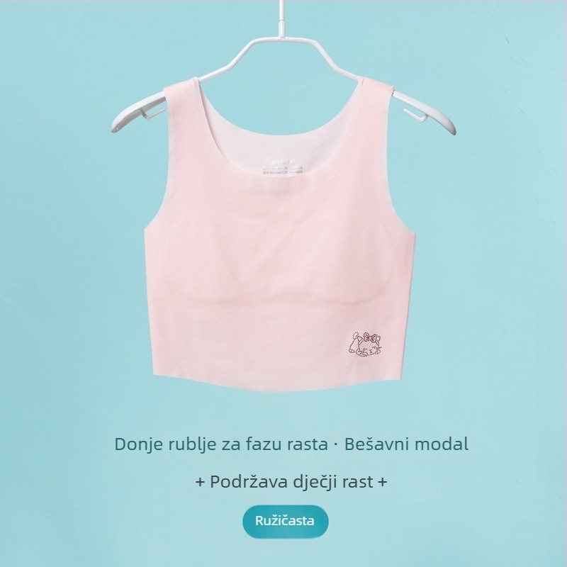 Modalni grudnjak za djevojčice, vest stil, puna košarica, debeli oblikovani košarica, bez čeličnih žica, dvostruke naramenice, prozračan i udoban