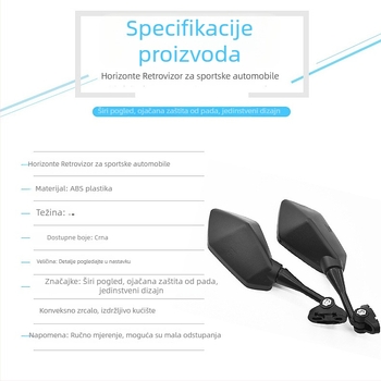 Horizon konveksno retrovizor za motocikl