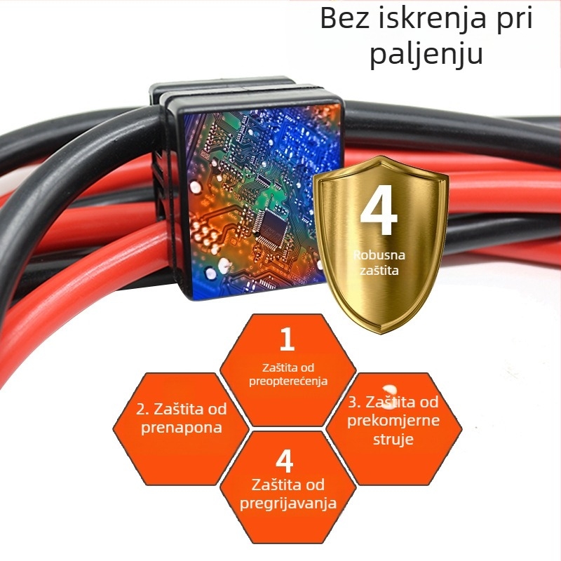 Automobilski kabel za hitno pokretanje s bakrenim jezgrom, debeli, duljina 3 m, 1800 A – terenska vozila
